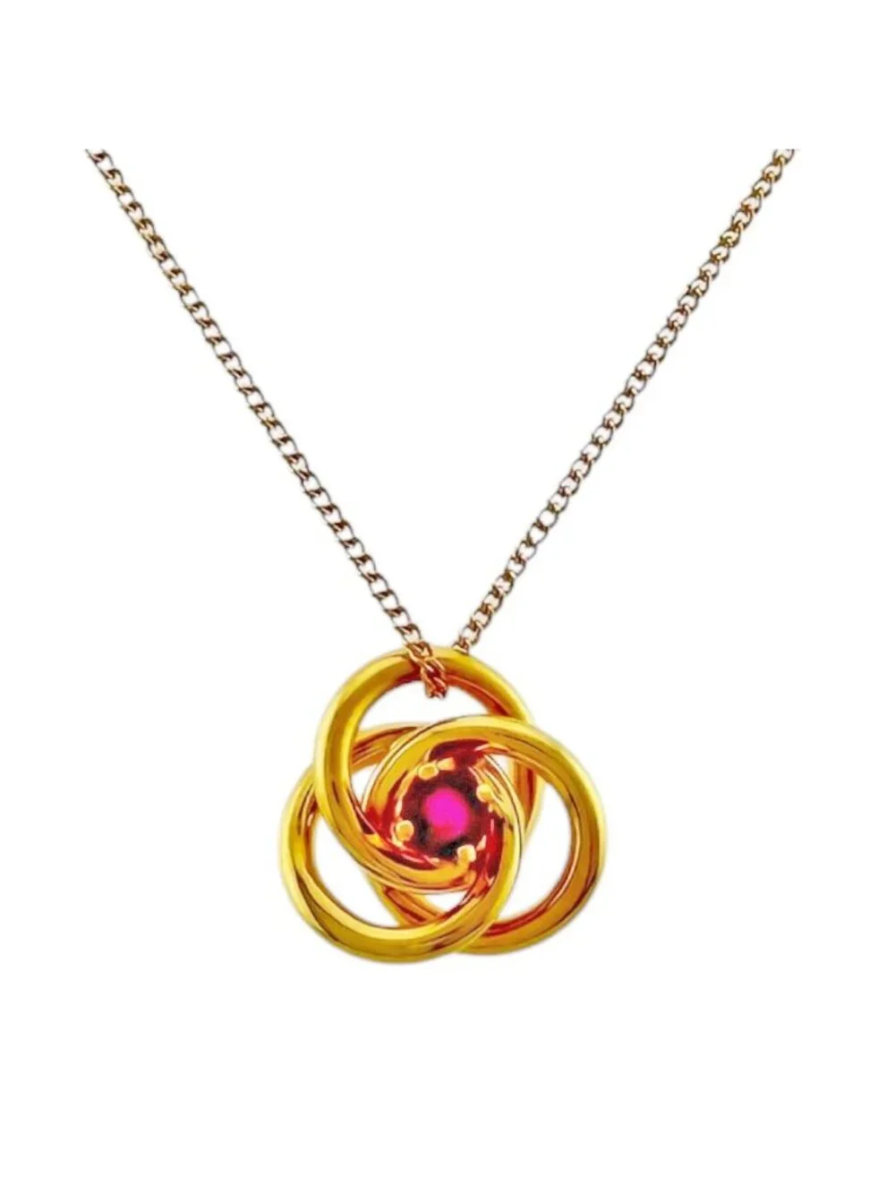 Tiffany & Co Triple Circle Necklace 18k Yellow Gold Ruby